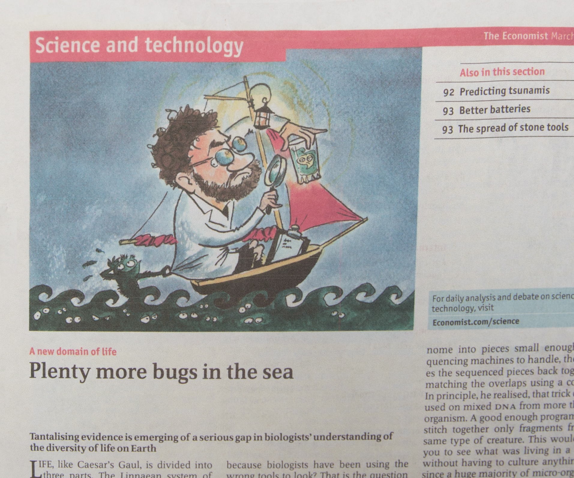A caricature of Eisen featured in The Economist. (David Slipher/UC Davis)