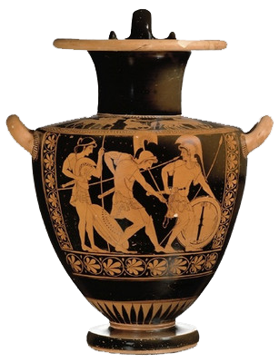 Greek pottery sample depicting Amazon warriors