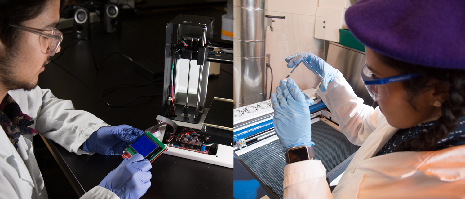 Students work in the BioInnovation Group lab