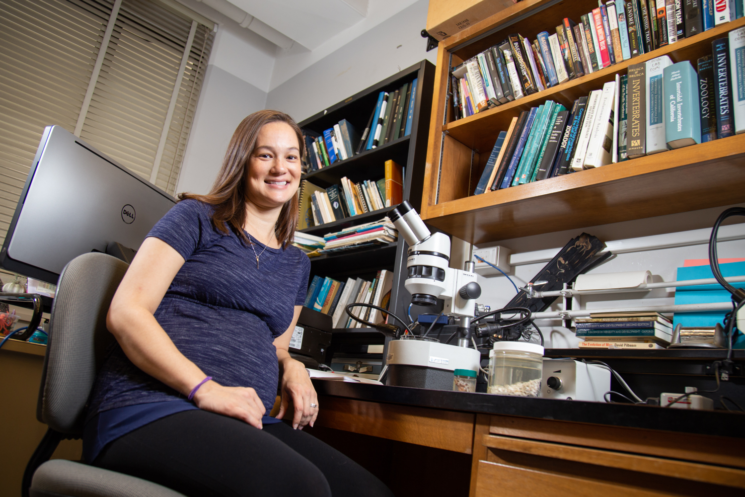 Rachael Bay sits in her office