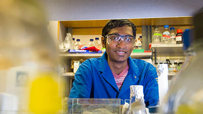 Top graduate Srujan Kopparapu is headed for medical school and a career in a neural-related field. (Karin Higgins/UC Davis)