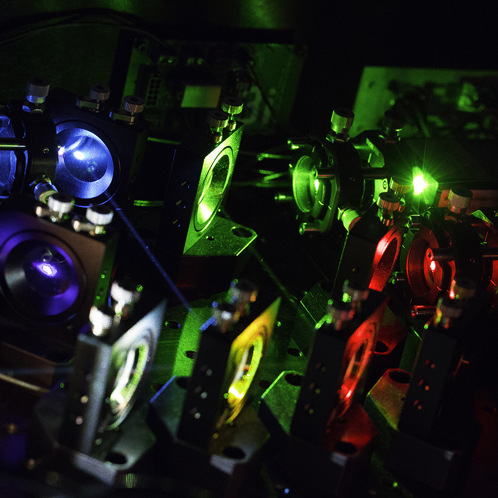 Colorful image of the light sheet microscope