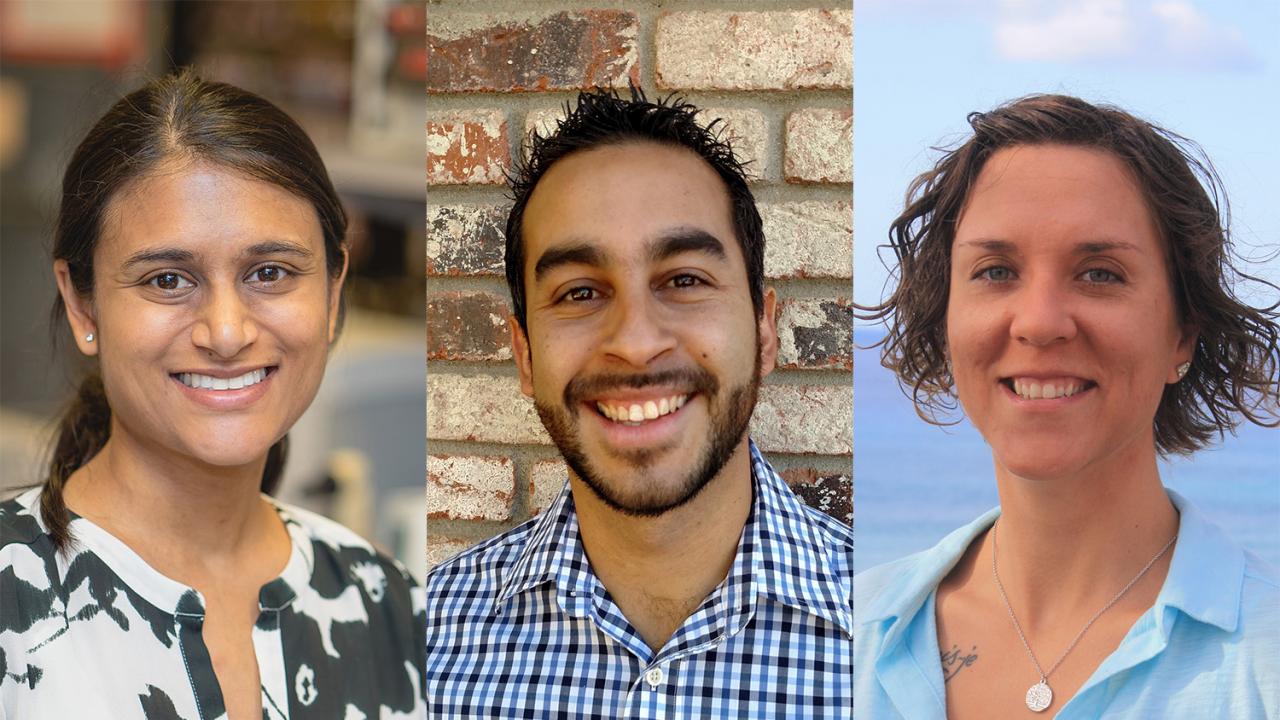 Left to right: Priya Shah, Samuel Díaz-Muñoz and Laci Gerhart-Barley join the College of Biological Sciences.