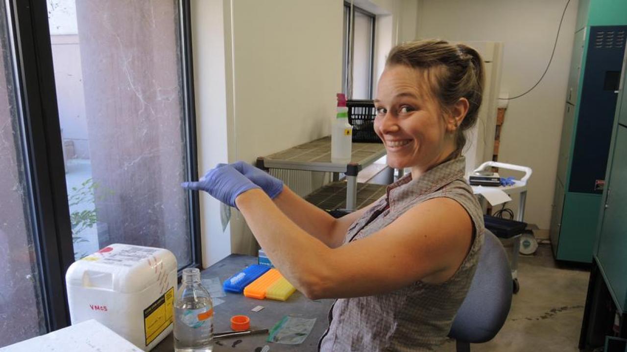 Plant biologist Sharon Gray in the lab: Serious scientist with an ‘Infectious smile and giggle.’ 