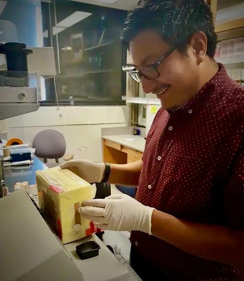 Student in lab