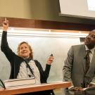 Professor Judy Callis and Chancellor Gary May