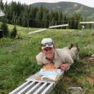Anne Marie Panetta, '17 Ph.D., studies the effects of climate warming on northern rock jasmine wildflowers in the Colorado Rocky Mountains. Courtesy photo