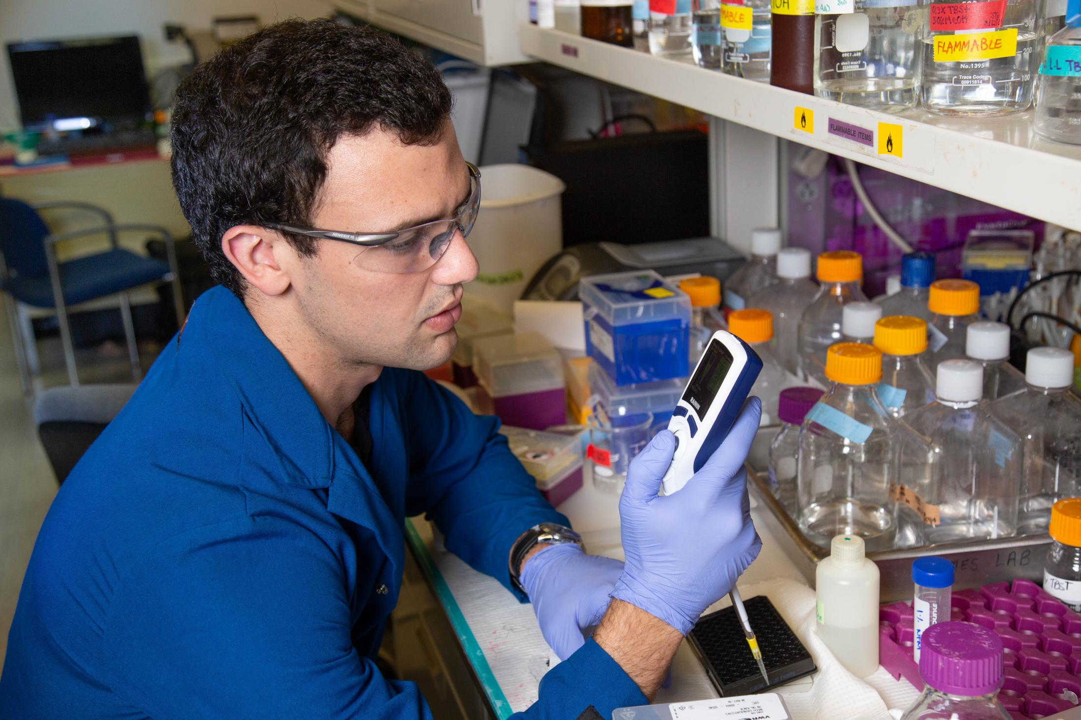 Leib Lipowsky sits in the lab. David Slipher/UC Davis
