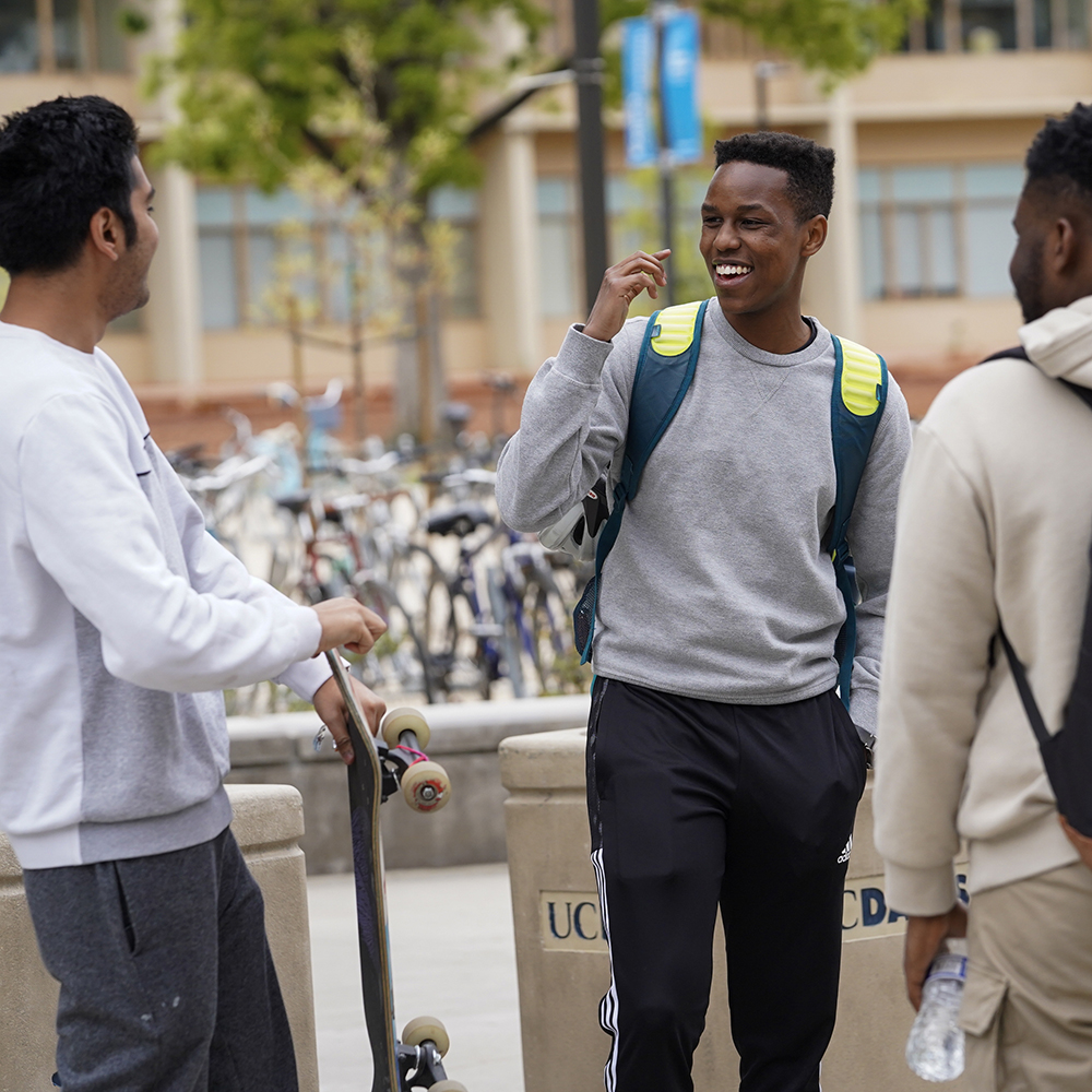 Male students outside
