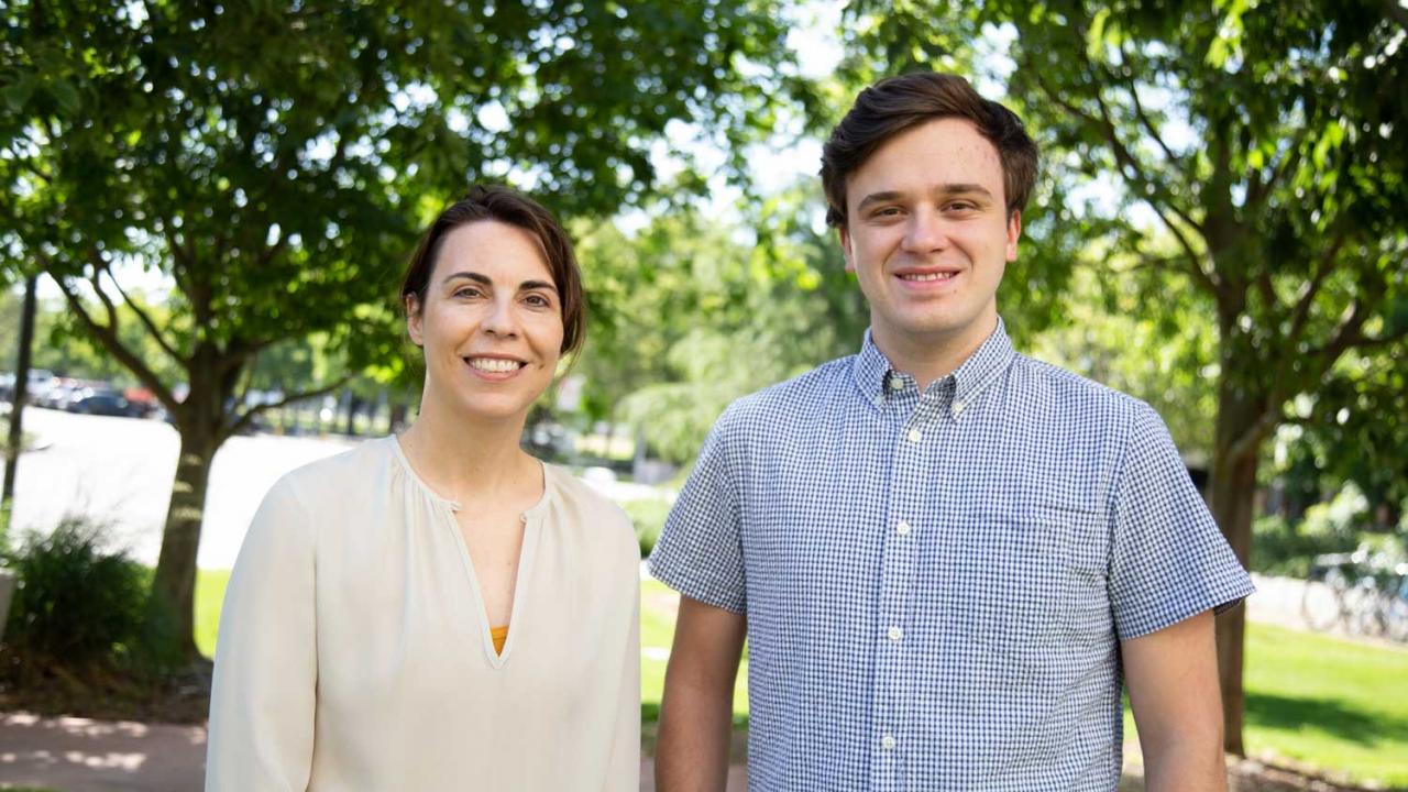 In the lab of Associate Professor Brenna Henn, Undergraduate of the Year Cole Williams studied familial relationships in African hunter-gatherer and pastoralist groups, some of which are the most diverse human populations on Earth. David Slipher/UC Davis Brenna Henn and Cole Williams