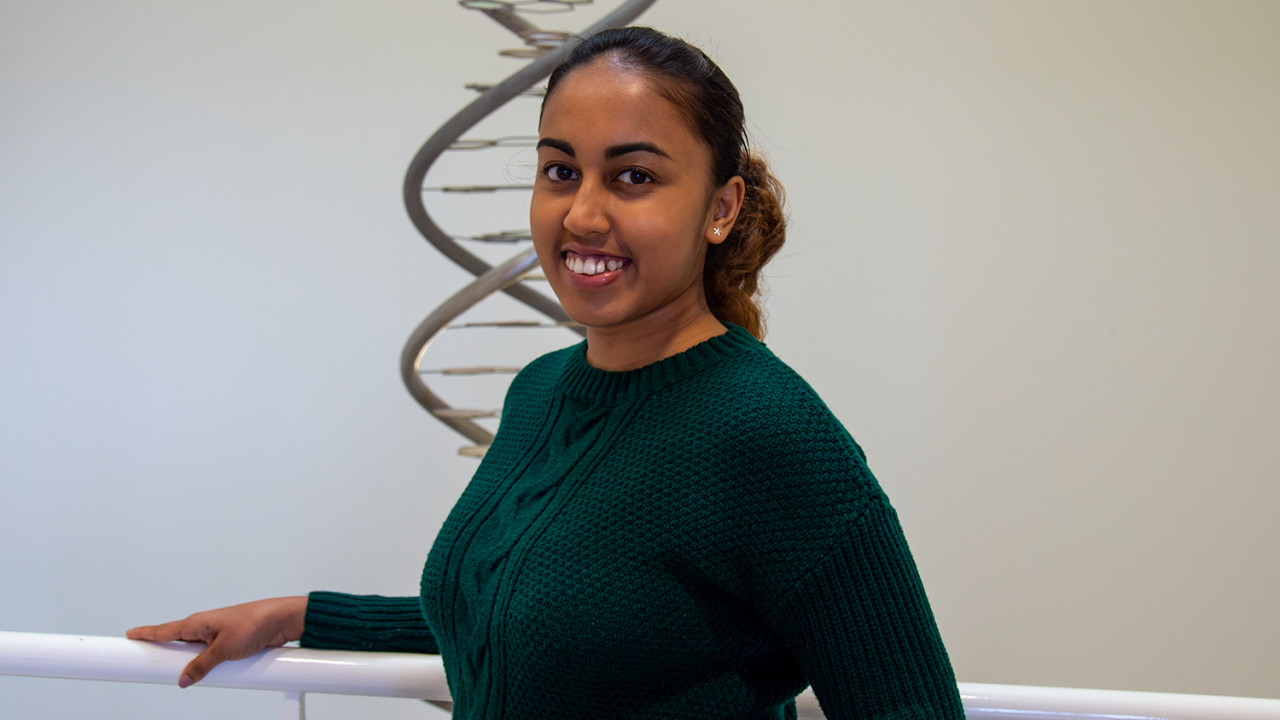 A first-year Ph.D. student in the Biochemistry, Molecular, Cellular and Developmental Biology (BMCDB) Graduate Group, Natalie Sahabandu said, “One of the biggest highlights of my career has been the people who have been involved in this journey.” Greg Watry/UC Davis Natalie Sahabandu