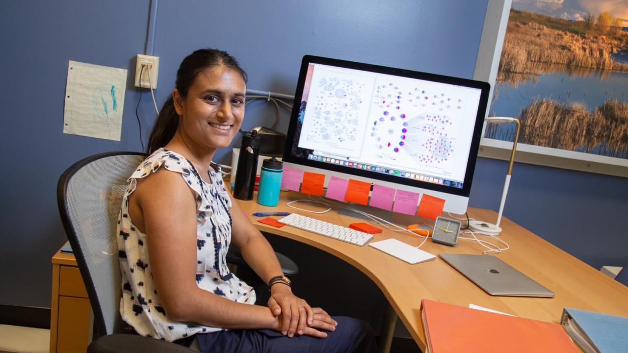 Priya Shah holds joint appointments in the Department of Chemical Engineering and Department of Microbiology and Molecular Genetics. David Slipher/UC Davis Priya Shah