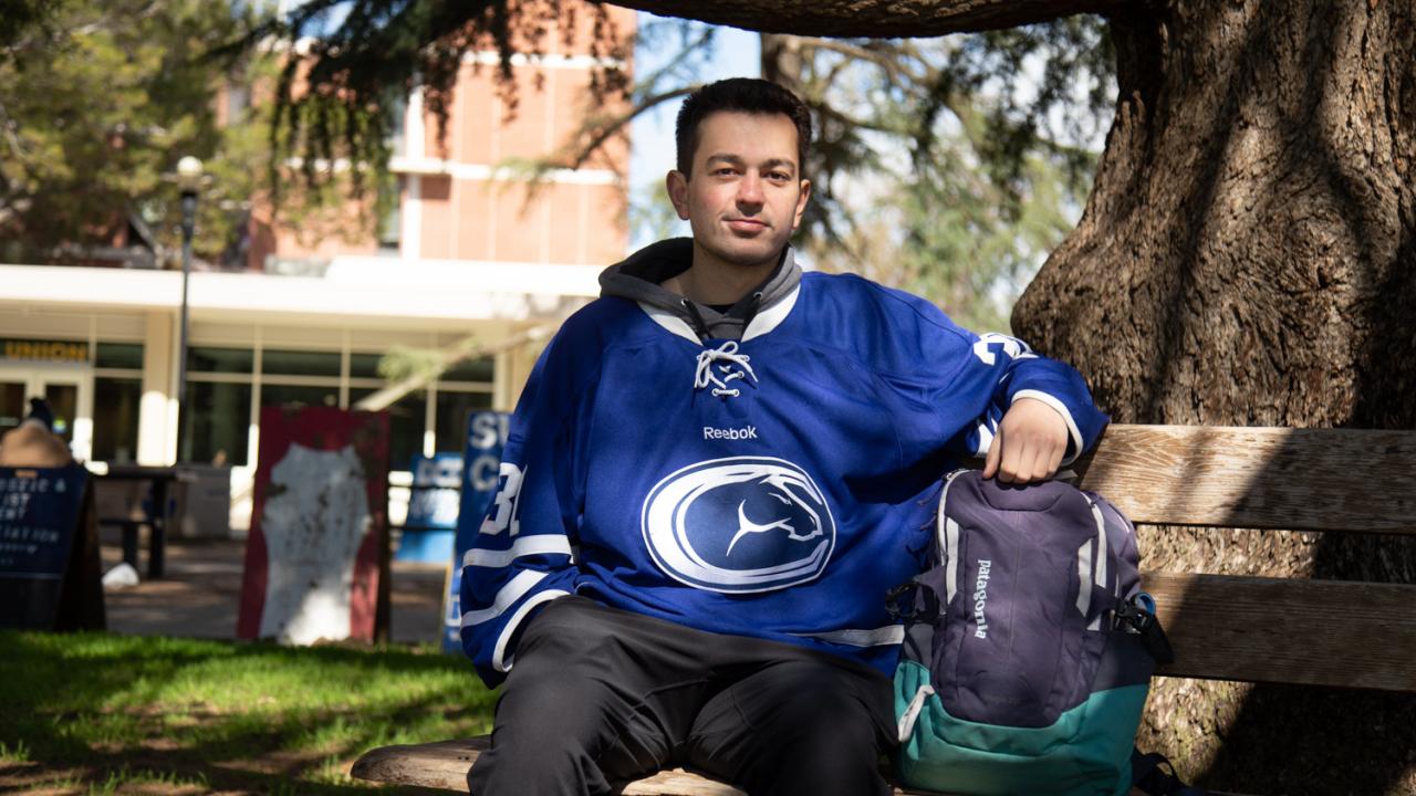 Since transferring to UC Davis in fall 2017, neurobiology, physiology and behavior student Katsnelson has gone all in on the Aggie experience. David Slipher/UC Davis Timur Katsnelson