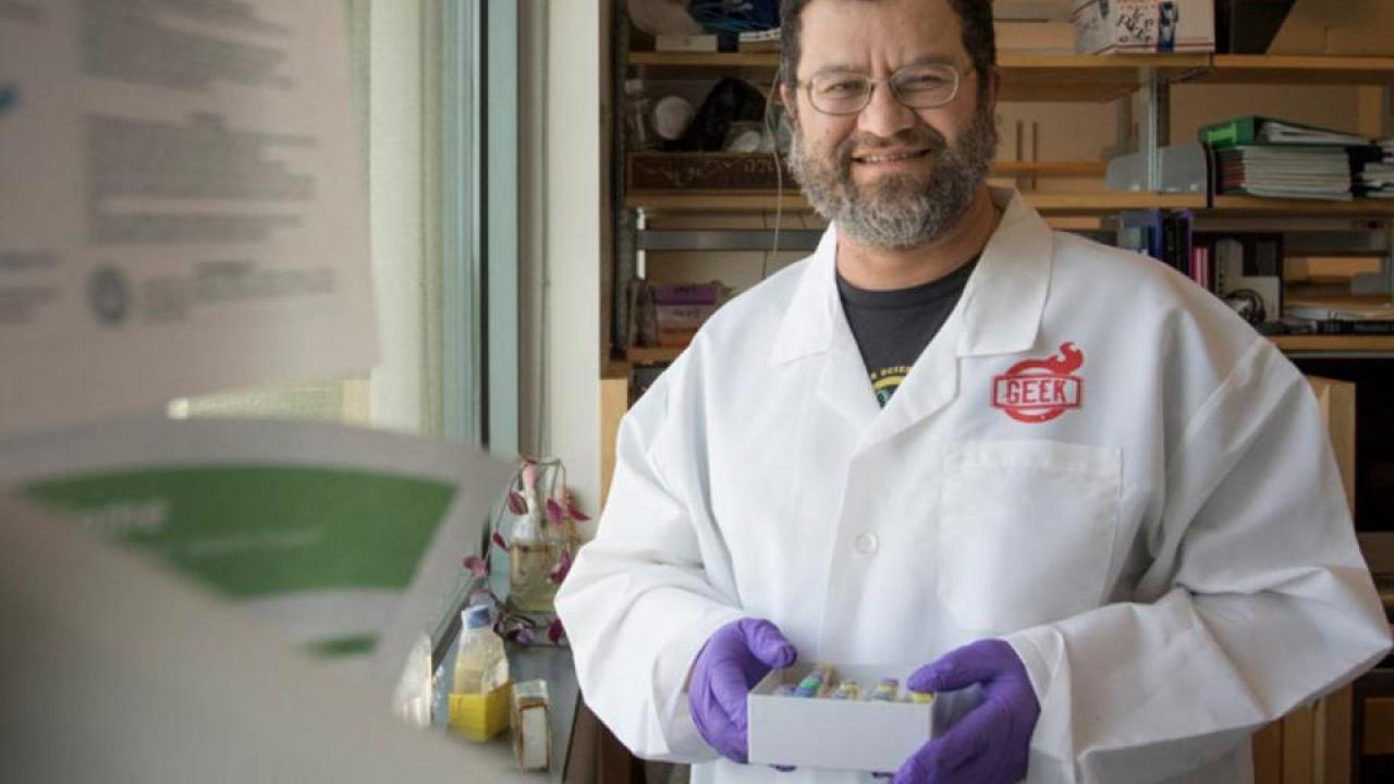 First an Aggie Hero, now featured in Time magazine: Jonathan Eisen, pictured in his lab at the Genome Center. Jonathan Eisen