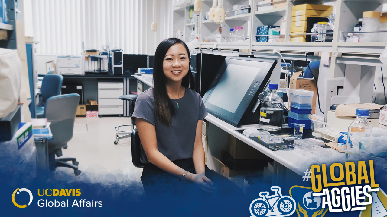 UC Davis global disease biology major Amanda Nguyen conducting lab work at the National Institute of Genetics in Mishima, Japan. UC Davis global disease biology major Amanda Nguyen conducting lab work at the National Institute of Genetics in Mishima, Japan.