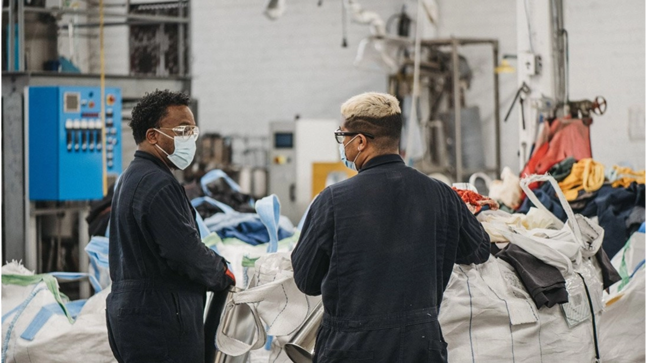 Workers in ambercycle facility