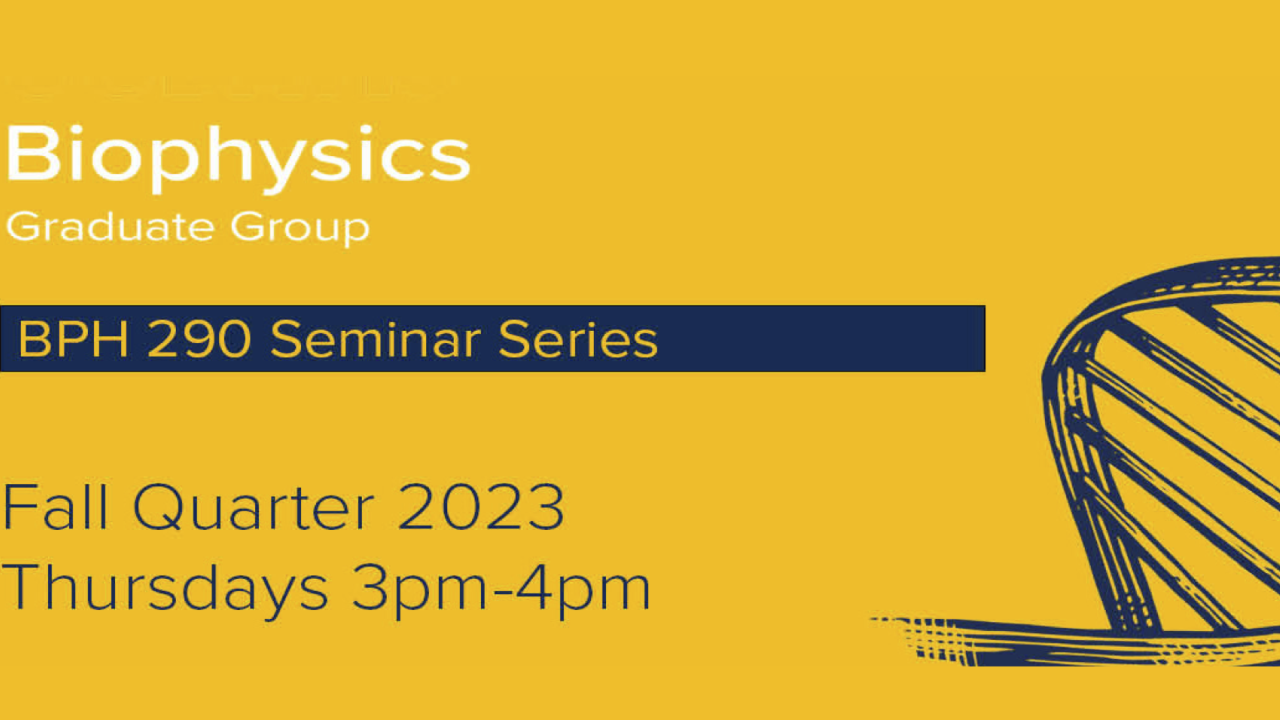 Yellow graphic with blue and white text for seminar flyer