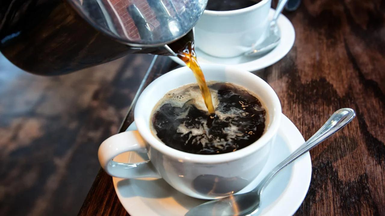 Coffee pouring into mug