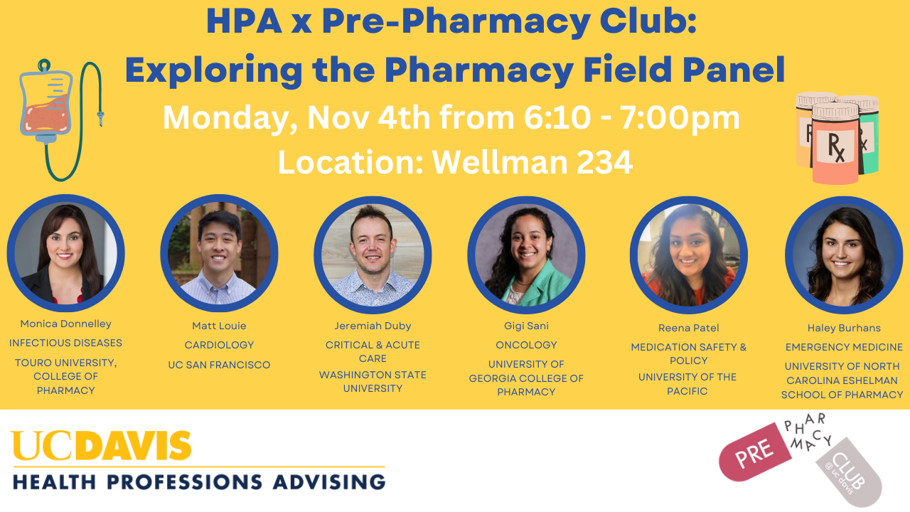 Exploring the Pharmacy Field (HPA x Pre-Pharmacy Club) Flyer