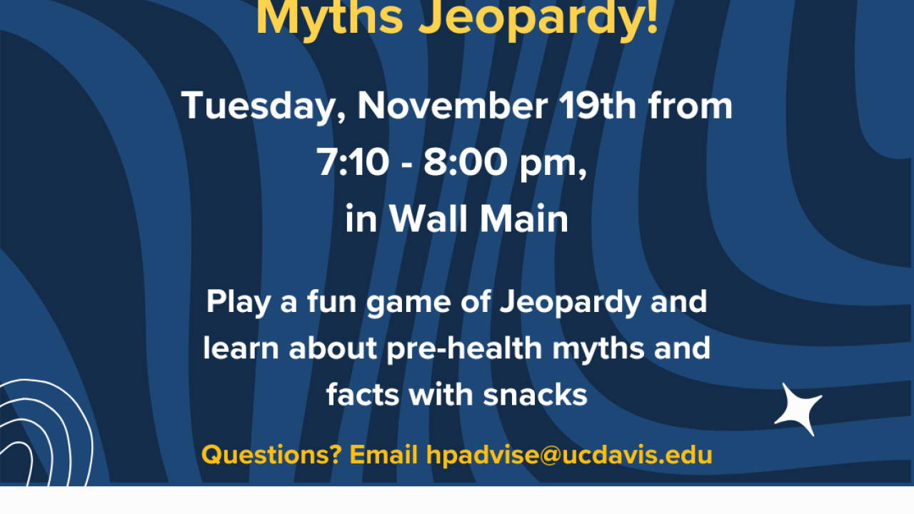 HPA x Wall Hall: Busting Pre-Health Myths Jeopardy! Flyer