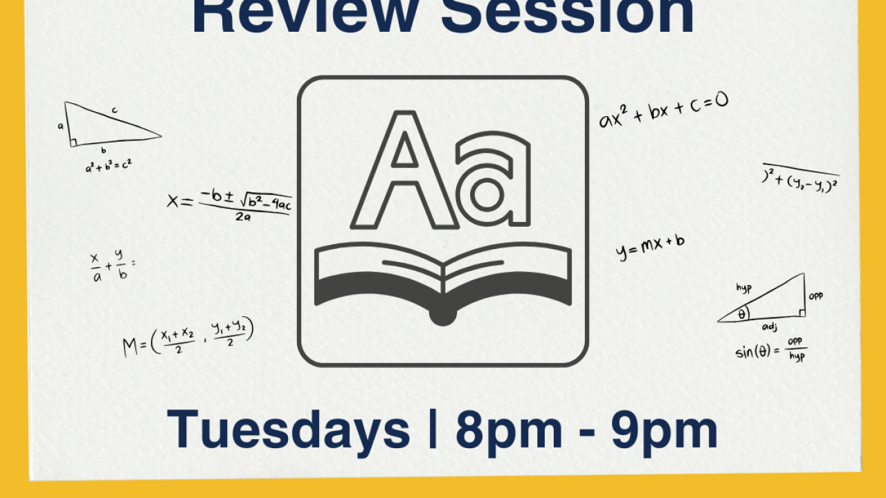 GRE Math and Vocabulary Review Session Flyer