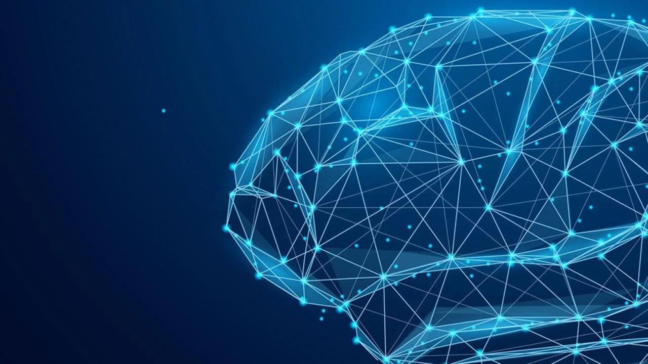 Aertist's rendering of the mind as a series of blue dots and connected lines