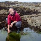 Grace Ha sifts through a tide pool in Horseshoe Cove