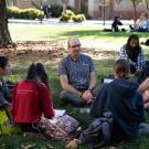 Julin Maloof with students
