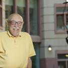 Mel Green stands in front of Life Sciences building at UC Davis