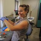 Plant biologist Sharon Gray in the lab: Serious scientist with an ‘Infectious smile and giggle.’ 