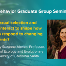 blue graphic with seminar title, speaker name and title, and speaker photo