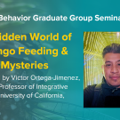 Blue graphic with seminar title, speaker name and title, and speaker photo