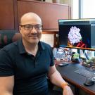 Nitzan Shabek, associate professor in the Department of Plant Biology, uses biochemistry and structural biology techniques to investigate the signaling pathways and sensing mechanisms that allow plants sense their environment. (Sasha Dmitriy Bakhter / UC Davis)