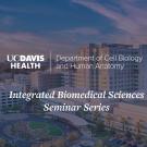 Aerial photo of UC Davis campus at sunset with UC Davis Health logo and seminar series text