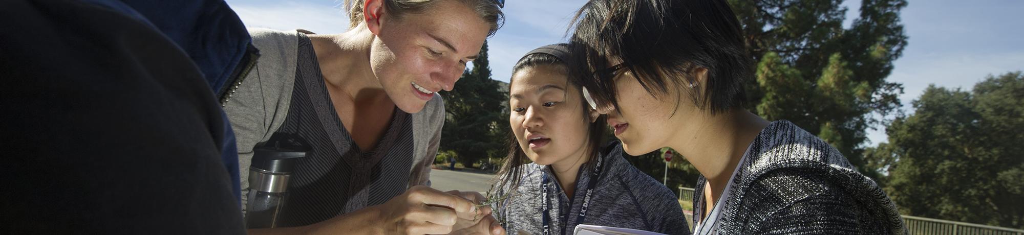 Students and instructor outdoors